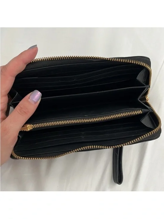 Coach Black Quilted Zip-Around Wristlet Wallet with Gold Hardware - Picture 7 of 7